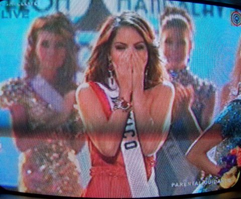 Mexico's Jimena Navarrete upon finding out she is the new MISS UNIVERSE 2010